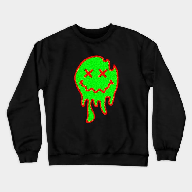 ACID SMILEY (MELTING) #8 (RED/GREEN) Crewneck Sweatshirt by RickTurner